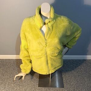 FP Movement by Free People Neon Lime Plush Zip Jacket
